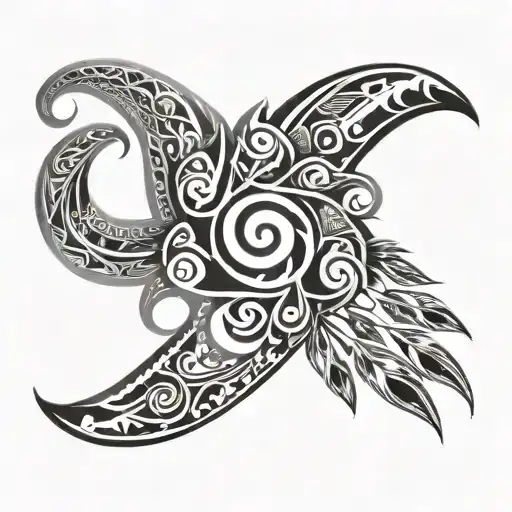 maori style on hand mix with navajo design inspired tattoo design idea