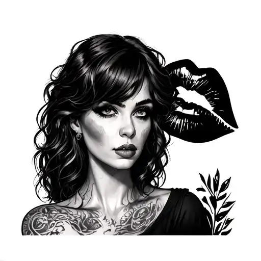 Maggie with Kiss Mark tattoo design idea