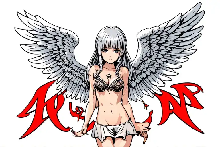 angel bad angel tattoo design idea