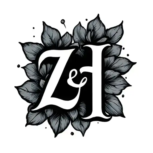 Z and H cursive font combine minimalist cute tattoo design idea