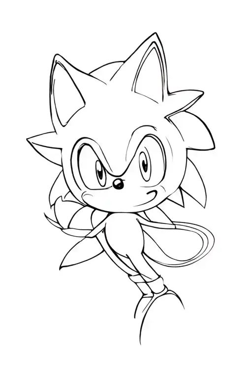 sonic en fine line tattoo tattoo design idea