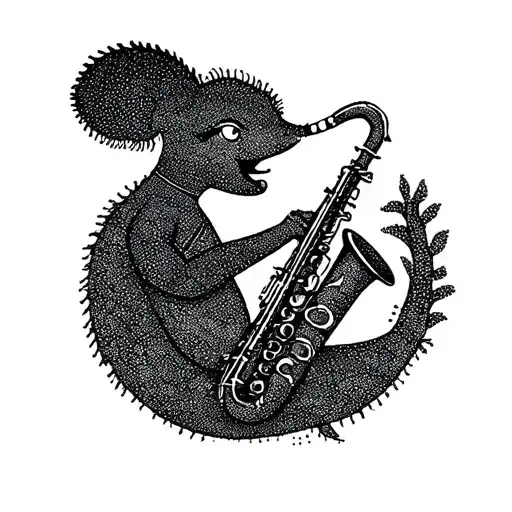 kokopelli playing saxophone tattoo design idea