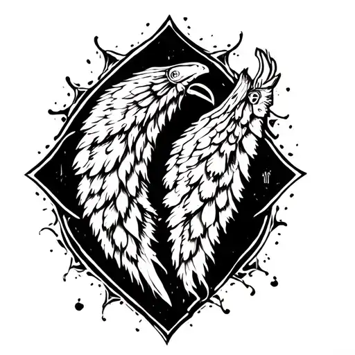 burnt chicken wing tattoo design idea