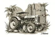 Indiana, corn, tractor, caves tattoo design idea