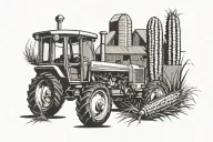 Indiana, corn, tractor, caves tattoo design idea