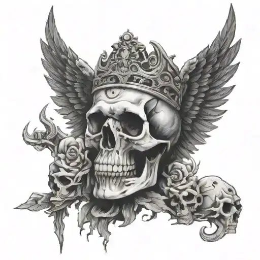 god's plan and skull tattoo design idea