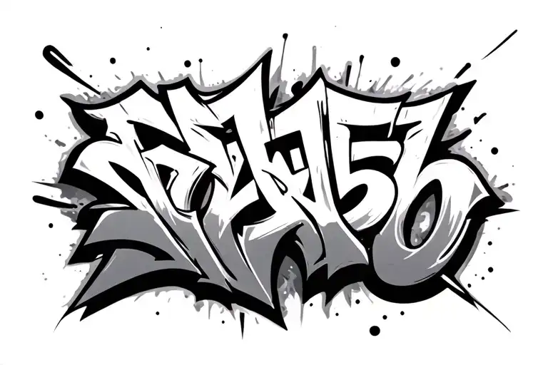 5150 graffiti style tattoo design idea