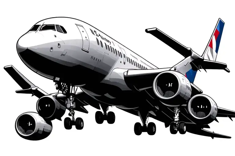 767 us airways tattoo design idea