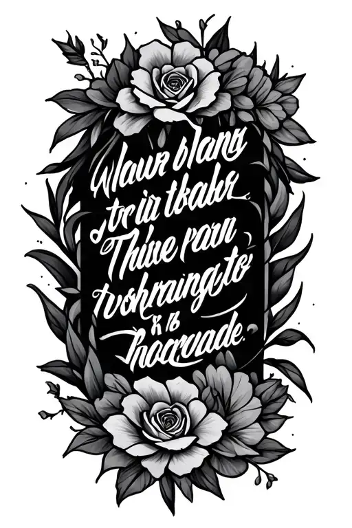 Proverbs 3:5-6 verse written tattoo design idea