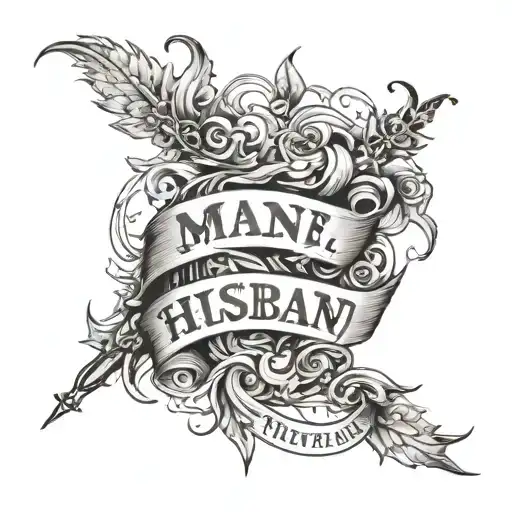 Make a tattoo of the words "Man Husband Father" or "The Man, The Husband, The Father" in english tattoo design idea