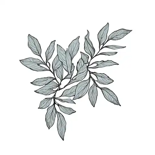 eucalyptus leaves intertwined tattoo design idea