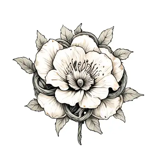 witch knot belladonna poison flower tattoo design idea