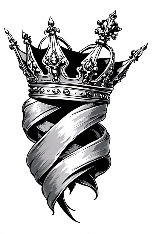 irish polish crown and wrapped tattoo design idea