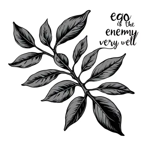 olive branch with "ego is the enemy very well tattoo design idea