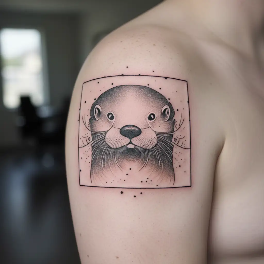  otters and crows tattoo design idea