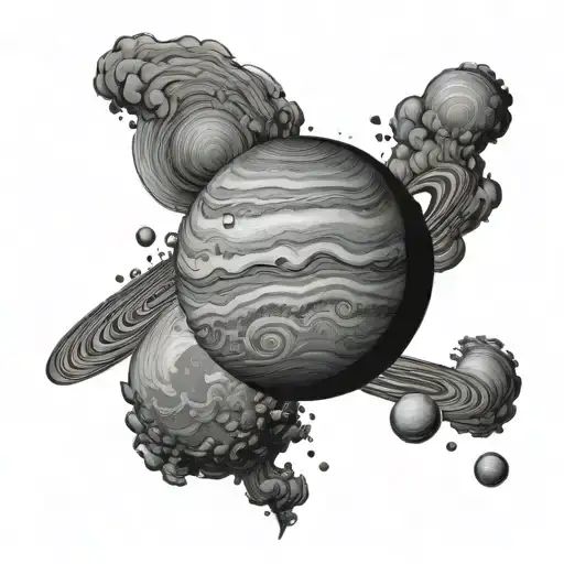 Jupiter(planet) include the words of  22°30'04.9"N 114°08'02.2"E tattoo design idea