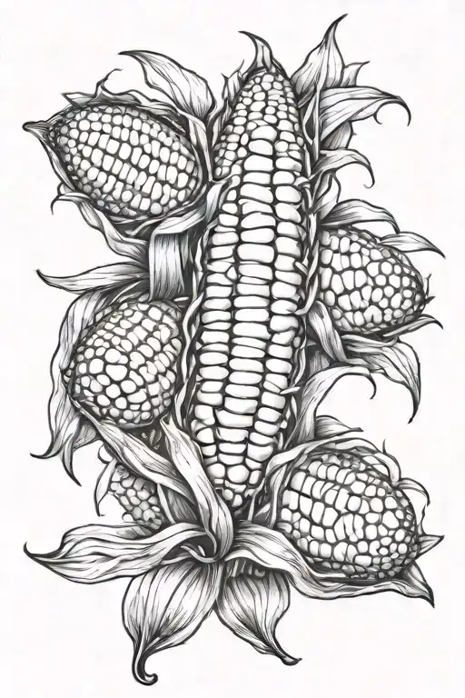 realistic corn cob tattoo design idea