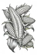realistic corn cob tattoo design idea