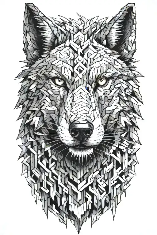 minecraft wolf tattoo design idea