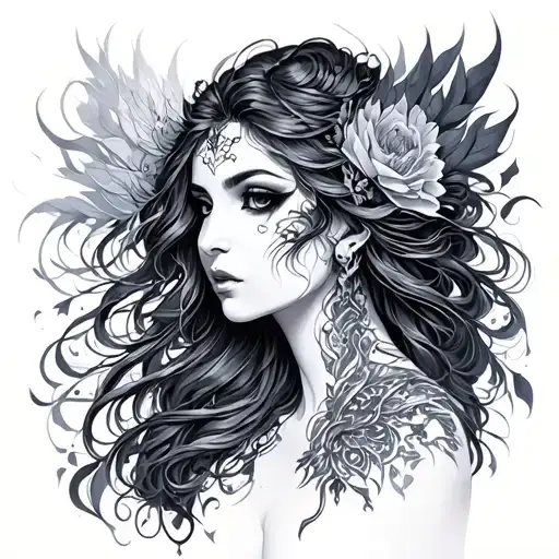 Nyx Goddess tattoo design idea