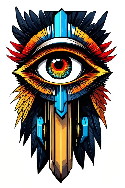 cyberpunk horus eye tattoo design idea