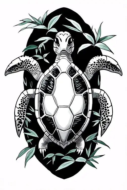bamboo honu turtle water NYC tattoo design idea