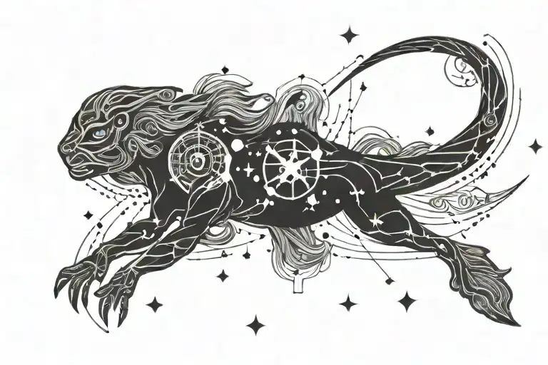 Aquarius constellation reflecting tattoo design idea
