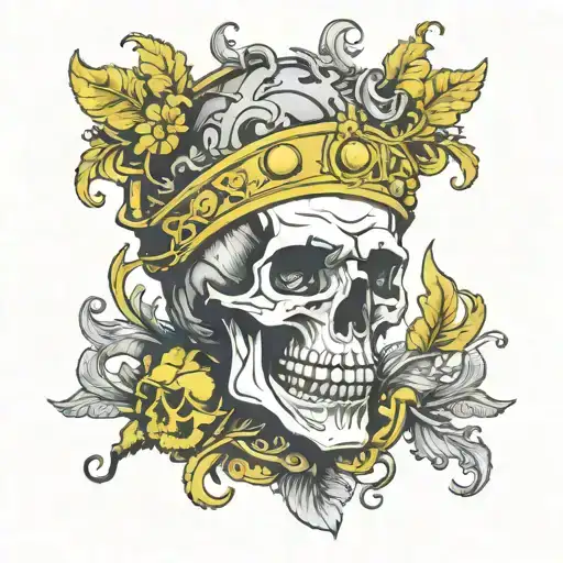 Marcus Aurelius skull surrounded tattoo design idea