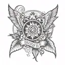 dryade and sunlight shining tattoo design idea