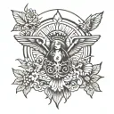 dryade and sunlight shining tattoo design idea