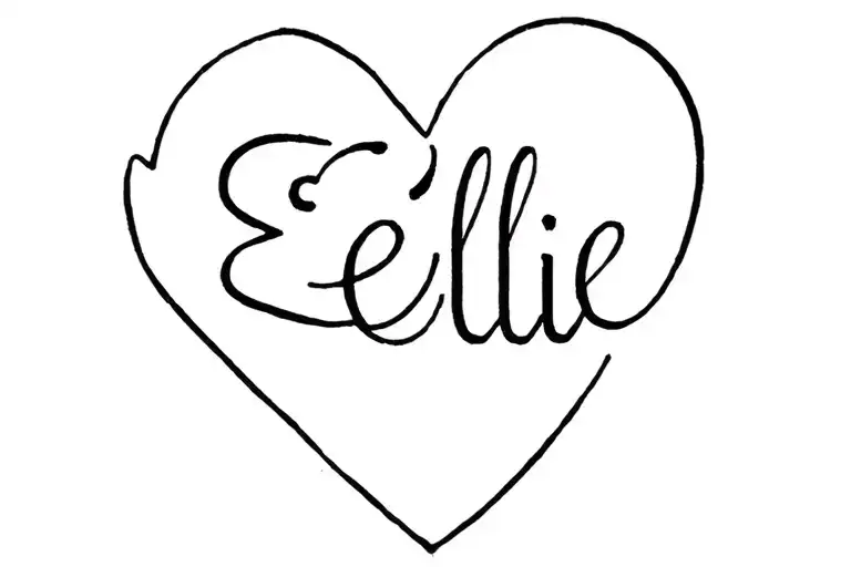 "Ellie " heart shaped lock tattoo design idea