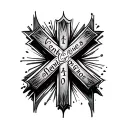 Cross With Words tattoo design idea