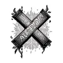 Cross With Words tattoo design idea