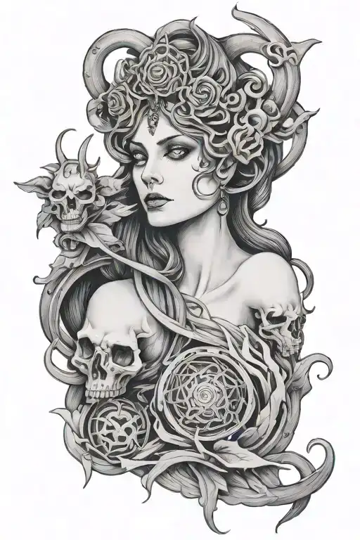 Hecate goddess of magic tattoo design idea