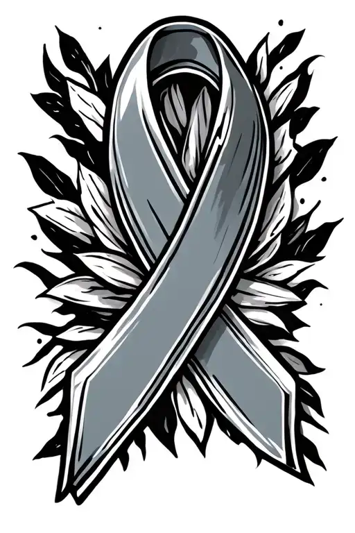 fuck cancer ribbon tattoo design idea