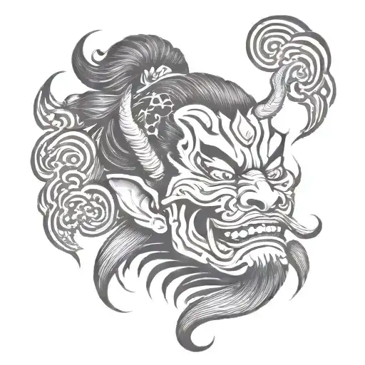 Men with mask tattoo design idea