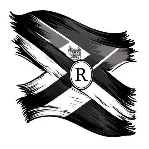 dominican republic flag with MSR initials intertwined tattoo design idea