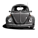 vw beetle front view point tattoo design idea