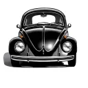 vw beetle front view point tattoo design idea