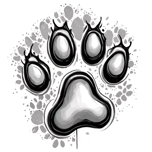 memory of dog paw print tattoo design idea
