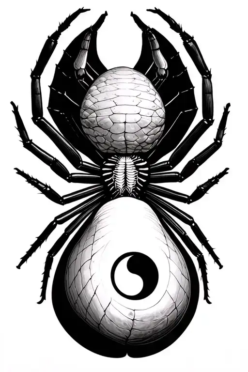 spider with a semi colon in the abdomen  tattoo design idea