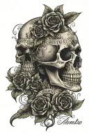 memento mori text tattoo design idea