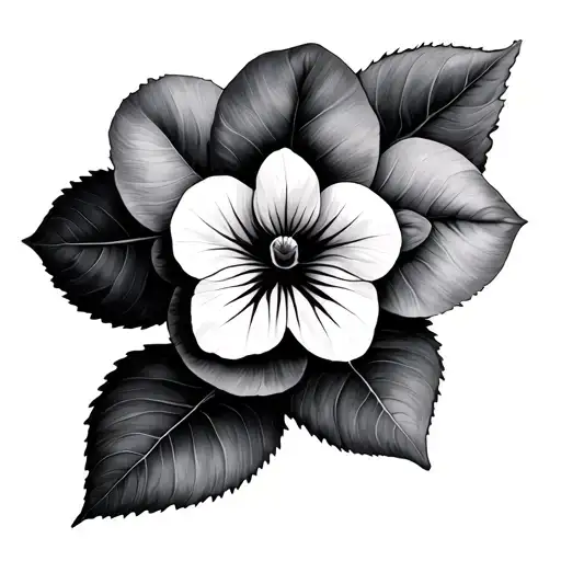 african violet tattoo design idea