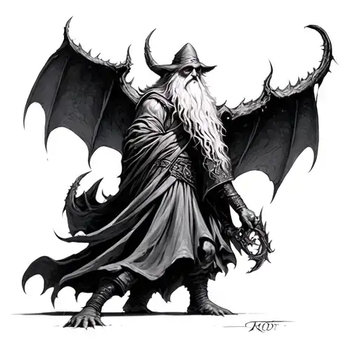 gandalf vs balrog tattoo design idea