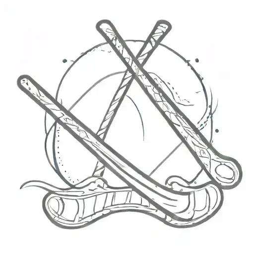 hockey stick crossed tattoo design idea