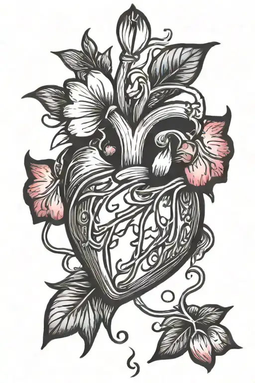 bleeding heart from divorce emotional abuse tattoo design idea