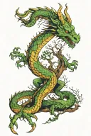 tree dragon earth jupiter tattoo design idea