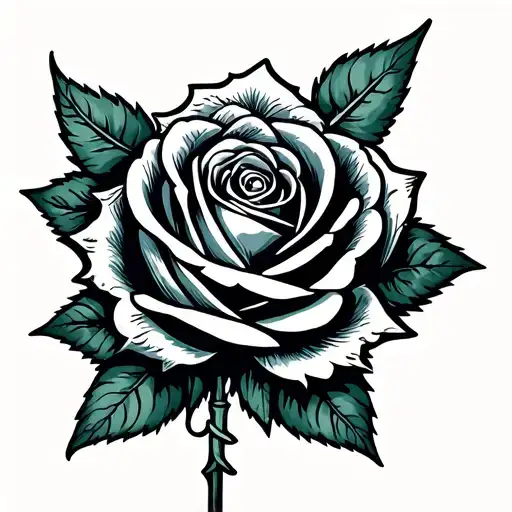Helm of awe and rose tattoo tattoo design idea