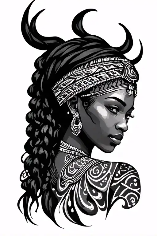 yoruba orisha shoulder tattoo design idea