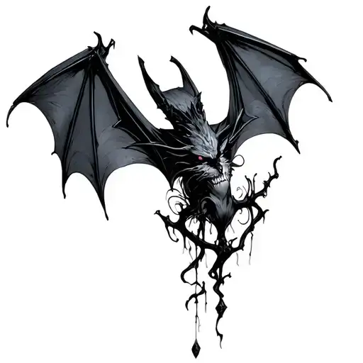 Gothic Bat tattoo design idea